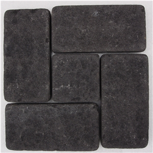 Bush Hammered Black Sandstone Slabs & Tiles, Sichuan Black Sandstone Tiles