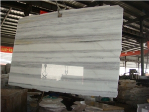 Sichuan Crystal White Wooden Marble Slabs, China White Marble