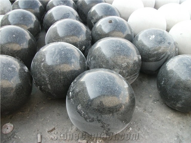 G654 Padang Black/China Impala Black Granite Garden Fountain Sphere Rolling Ball