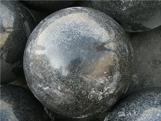 G654 Padang Black/China Impala Black Granite Garden Fountain Sphere Rolling Ball