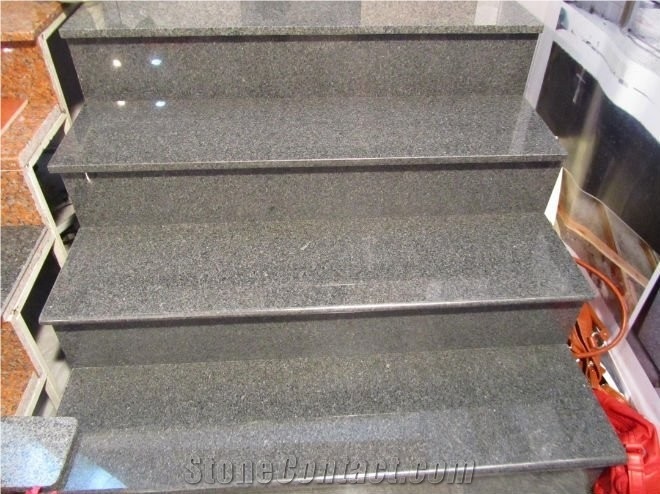 G654 Seasame Black China Impala Black Granite Steps & Riser ,Staircase