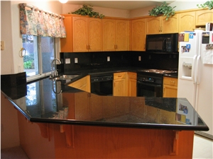 Indian Black Galaxy Granite Kitchen Countertops/Island Tops/Worktop