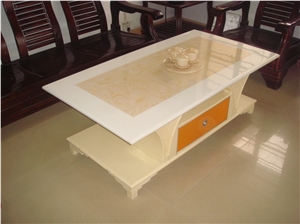 Solid Surface Artificial White Marble Round Table Tops for Dinner,Manmade Stone Tabletops-Own Factory