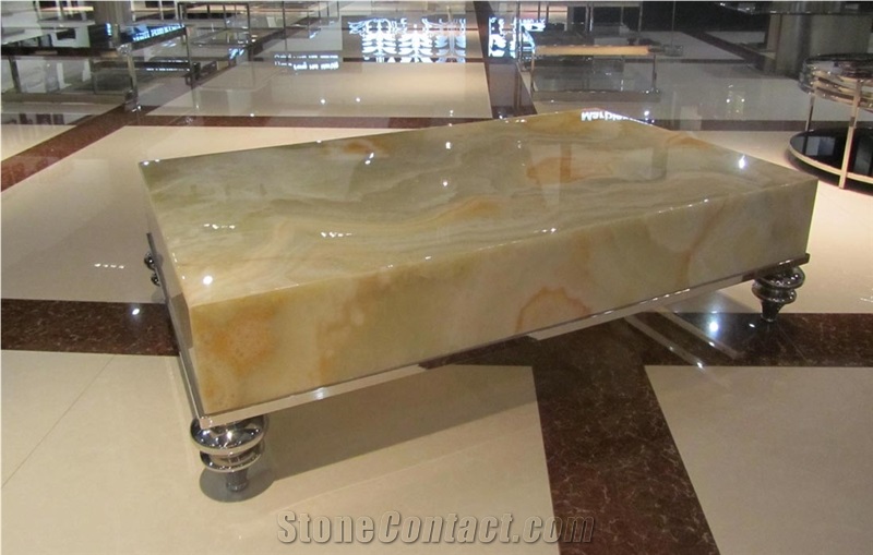 Yellow Onyx Home Furniture Table Tops/Office Meeting Tabletop High Polished