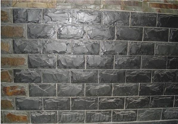 Black Slate Wall Tiles, China Black Slate Cultured Stone
