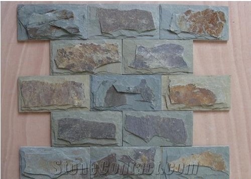 Dark Grey Slate Wall Tiles,China Grey Slate Mushroom Stone