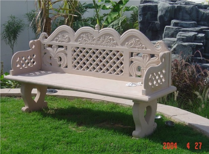 Mint Sandstone Benches & Tables, Beige Sandstone Benches India