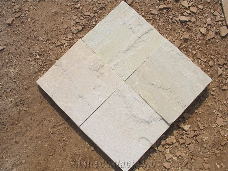 Mint White Sandstone Slabs & Tiles