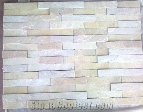 Mint White Sandstone Wall Panels, Cultured Stone