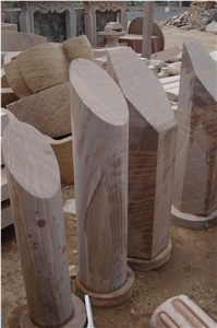 Monuments & Tombstone,Teak Wood Sandstone Headstone