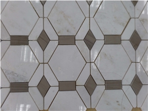 New Design Marble Mosaic Pattern (Athen Grey+Snow White)
