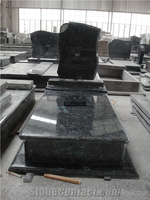 Butterfly Blue Granite Tombstone & Monument,China Blue Granite Gravestone & Headstone