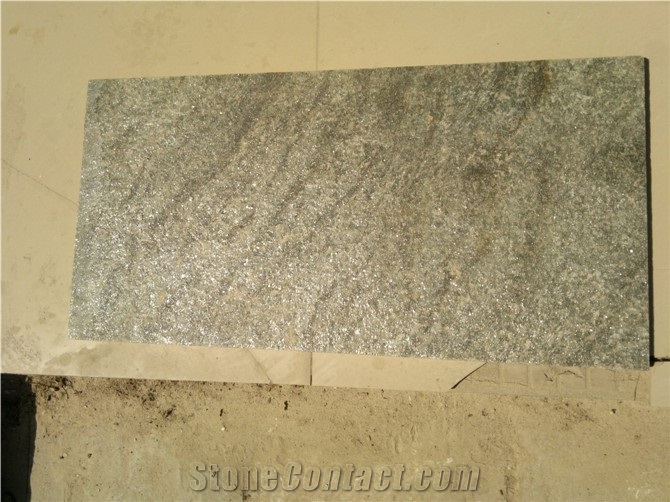 China Green Quartzite for Wall Cladding and Floor Tile Flamed Surface