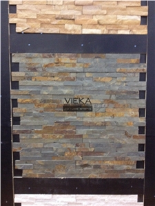 Culture Stone Panel,Wall Panel,Ledge Stone,Veneer,Stacked Stone for Wall Cladding 40x10 Rusty Slate Z Shape