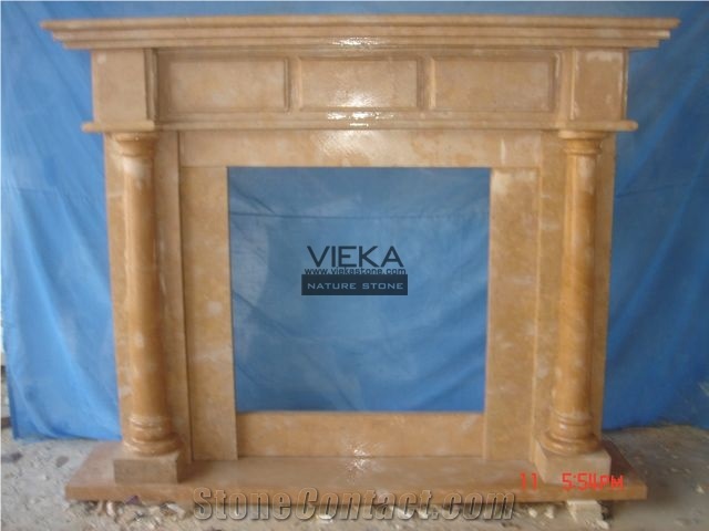 Marble Fireplace,Beige Marble Fireplace Decorating