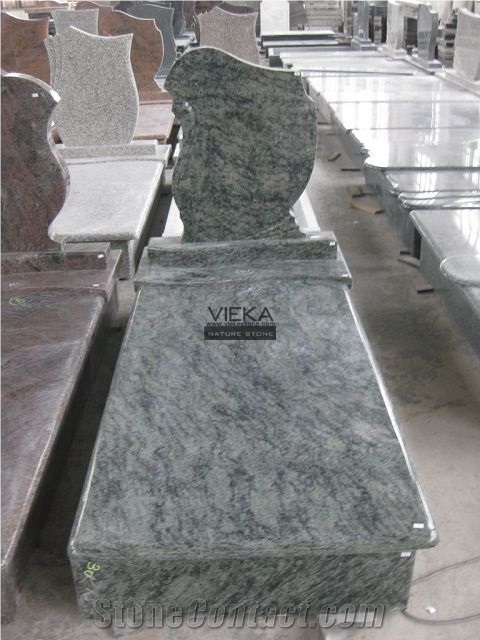Olive Green Granite Tombstone & Monument,Green Granite Monument Vert Olive,Verde Olive,Verde Maritaca-Oliva,Namaqualand Green