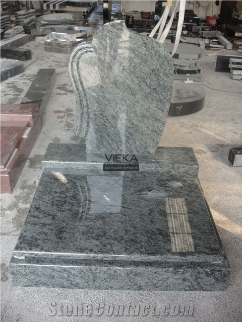 Olive Green Granite Tombstone & Monument,Memorials,Gravestone & Headstone