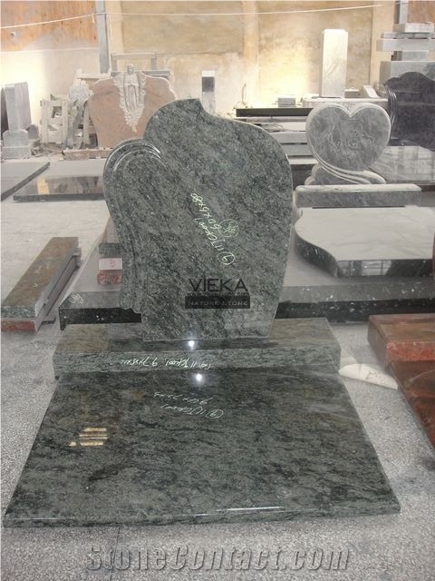 Olive Green Granite Tombstone & Monument,Memorials,Gravestone & Headstone