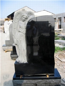 Shanxi Black Granite Tombstone & Monument,Gravestone & Headstone Angel Statue
