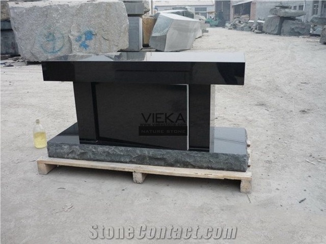 Shanxi Black Granite Tombstone & Monument,Memorials,Gravestone & Headstone Bench