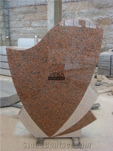 Tianshan Red Granite Tombstone & Monument,China Red Granite Memorials,Gravestone & Headstone Export to Hungary