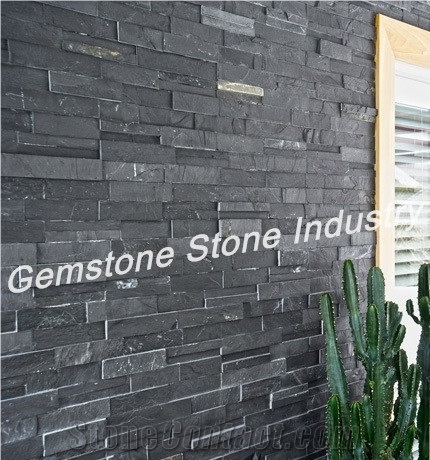 Cultural Slate for Interior and Exterior Decoration,Hebei Black Slate Walling