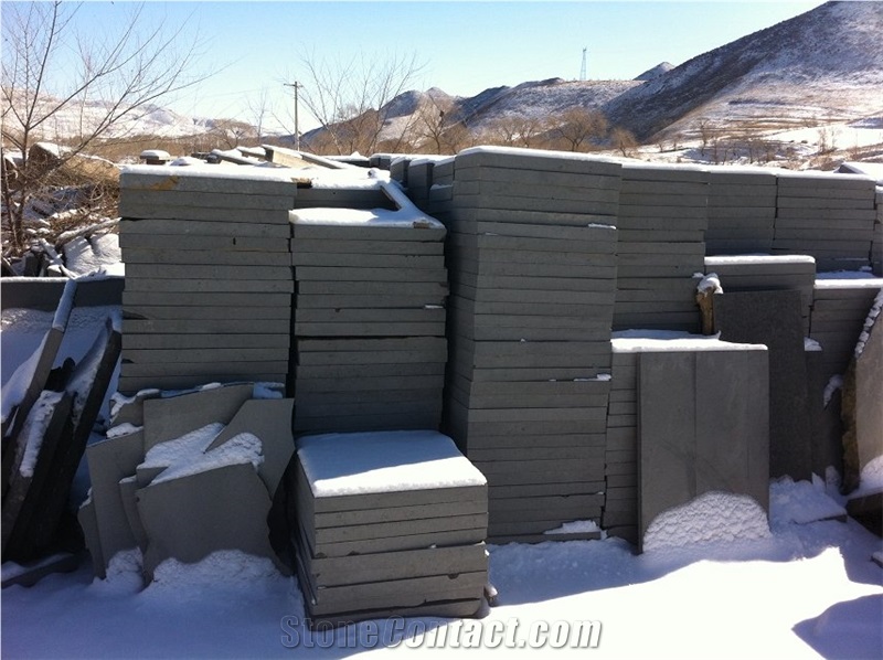 Mongolia Black Basalt Quarry, Slab, Tile, Cube for Sale