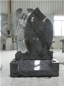 Bahama Blue Granite Tombstone Teardrop Angel Monument Uk Gravestone European Headstone