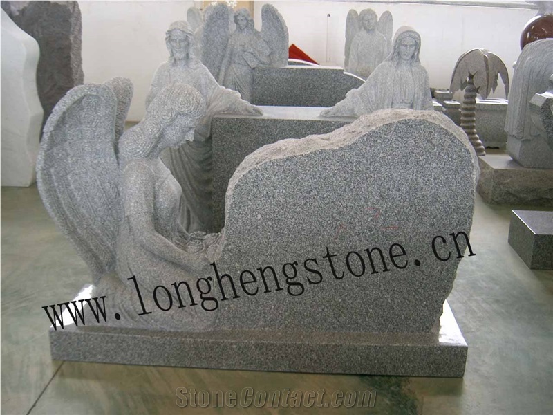 Chinese Granite Tombstone Angel Monuments Engraved Headstone Gravestone
