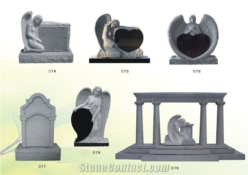 G603 Angel Tombstones European Monument Design Engraved Headstones