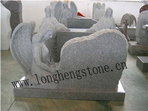 India Black Granite Tombstone Laser Etching European Monuments