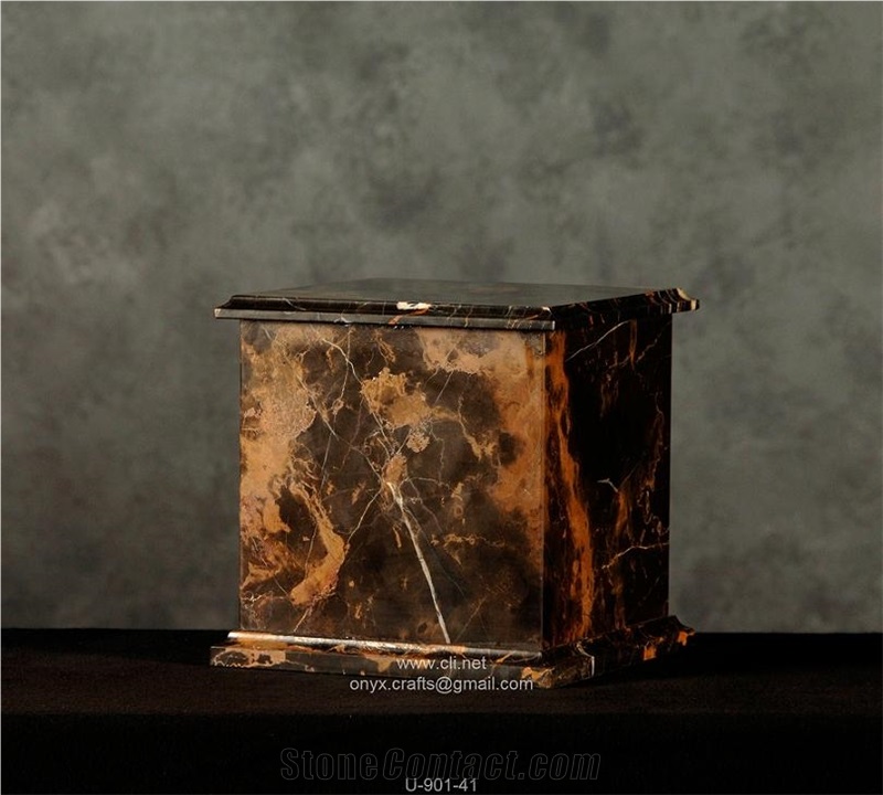 Black Gold Cube Urn