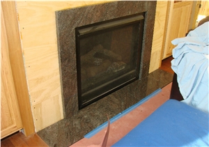 Tropical Chocolate Brown Granite Fireplace Surround
