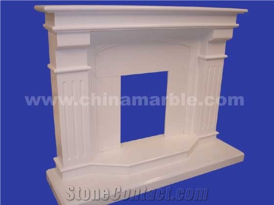 Beige Marfil Stone Fireplace Mantel Uk Style Simple Design Hearth