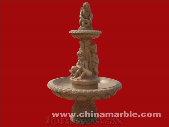 Hand Carved Marble Water Fountain Brown Marble Fountain Sculpture