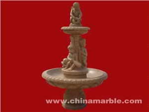 Hand Carved Marble Water Fountain Brown Marble Fountain Sculpture