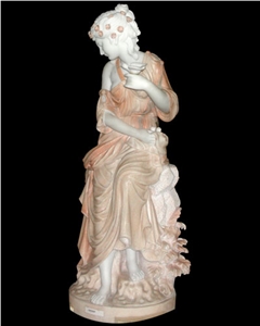 Multicolor Marble Statue Venus
