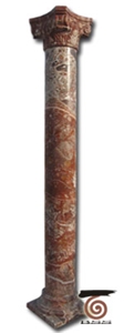 Red Marble Solid Column