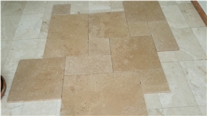 Burdur Medium Travertine Pattern Tiles, Beige Polished Travertine Floor Tiles