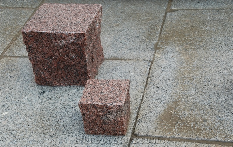 Cubes G354 Red Natural Quality Red Granite Cube Stone & Pavers