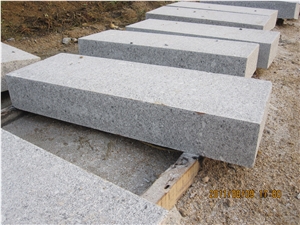 G341 Granite Flamed Block Steps, Grey Granite Steps