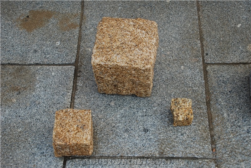 G350 Yellow Cubes, Yellow Granite Cube Stone & Pavers