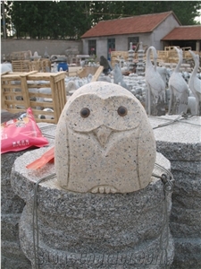 Granite Sculpture Owl, New G603 Grey Granite Sculpture & Statue