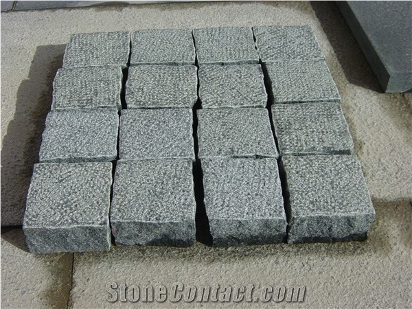 Light Grey Flamed Pavers,, G341 Grey Granite Cube Stone & Pavers