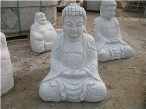 Sculpture Of Buddhism, G341 Grey Granite Sculpture & Statue