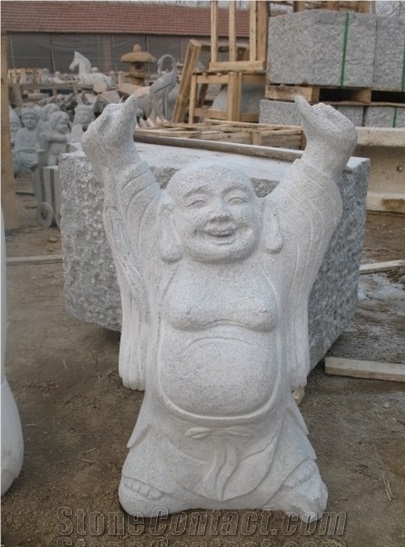 Sculpture Of Buddhism, New G603 Grey Granite Sculpture & Statue