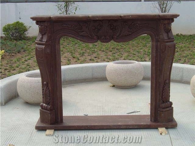 Brown Firplace, Brown Granite Fireplace
