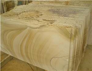 Brown Wooden Grain Sandstone, China Yellow Sandstone Slabs & Tiles