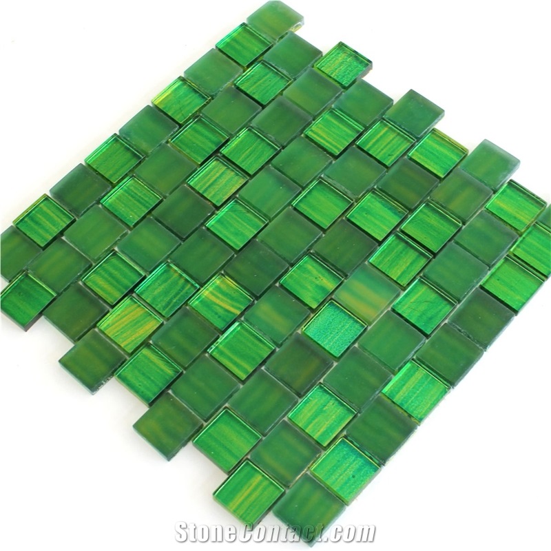 Glass Mosaic Tiles Green 22.9