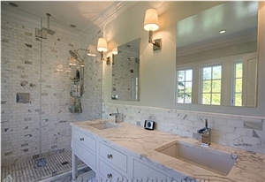 Calacatta Gold Marble Bathroom Countertops,Italian White Marble Vanity Top